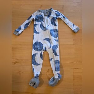 Burt's Bees Organic Cotton Hello Moon Blue and Gray Kids One Piece 12M